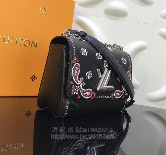 LV女包 2019秋季款 M53929 頭巾印花棲身 路易威登Twist中號手袋 LV鏈條斜挎女包 LV單肩女包  ydh2990